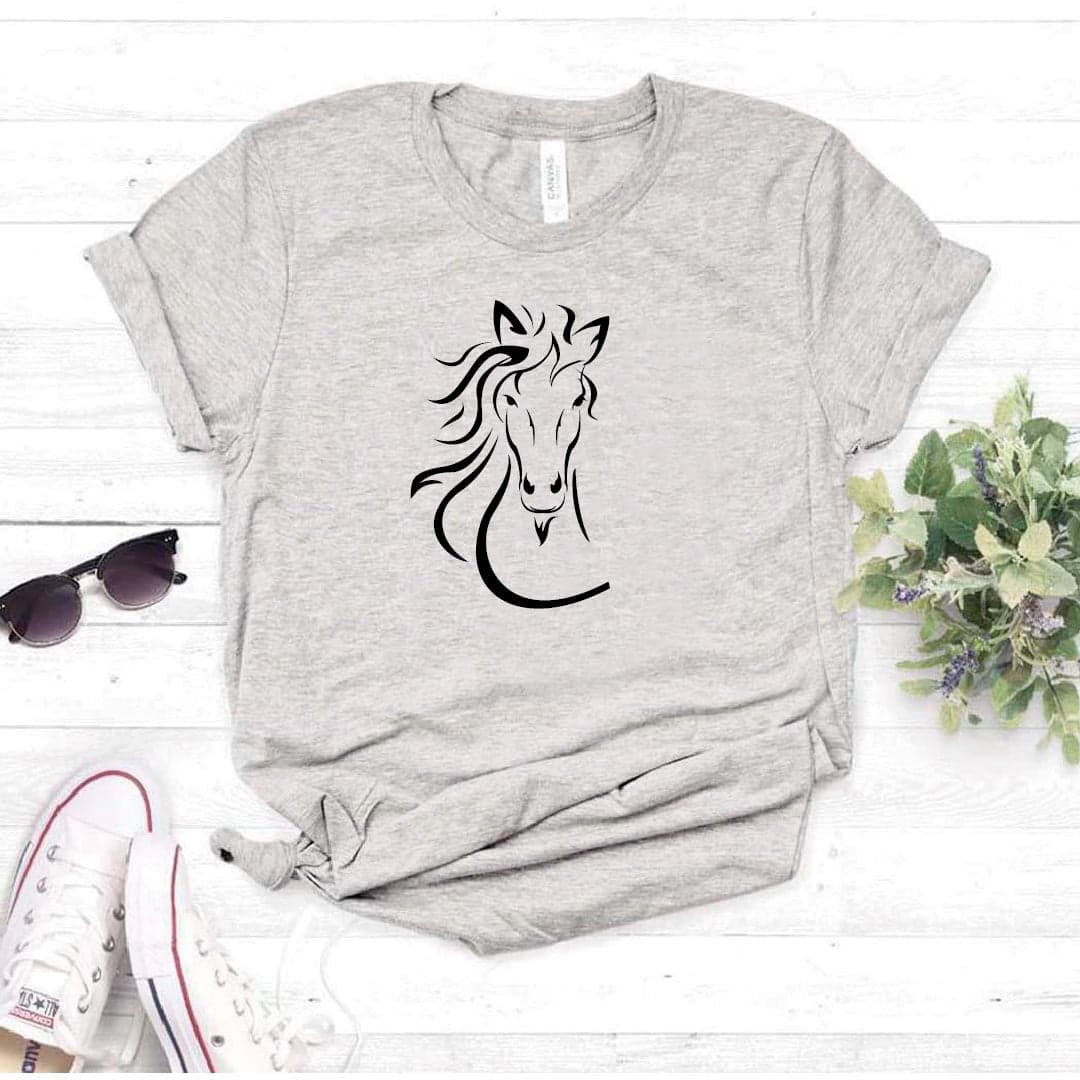 Camisa estampada tipo T- shirt Caballo de frente — foto 8