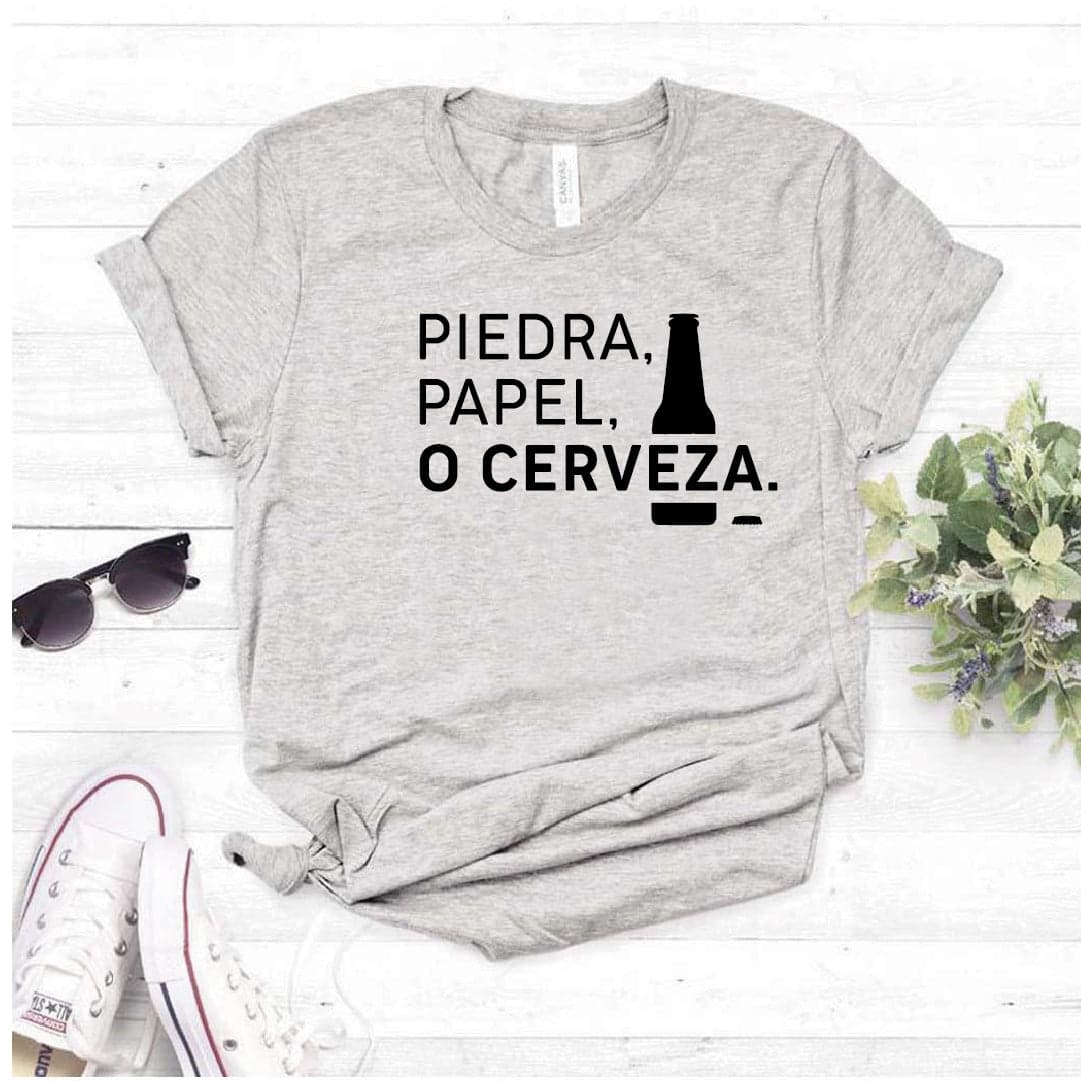 Camiseta tipo T-shirt unisex Piedra Papel o Cerveza — foto 7