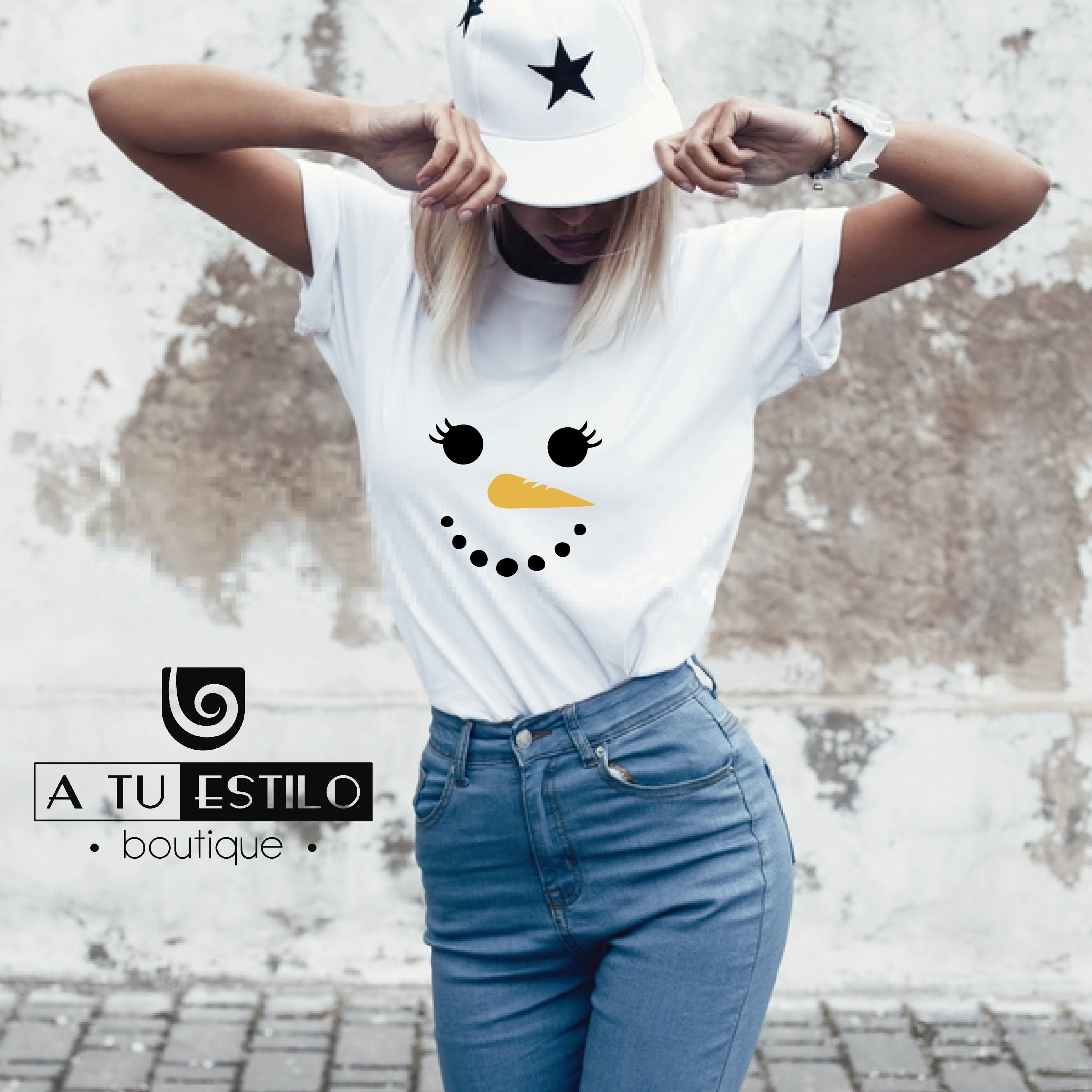 Camiseta T-shirt mujer MUÑECO DE NIEVE NAVIDAD — foto 1
