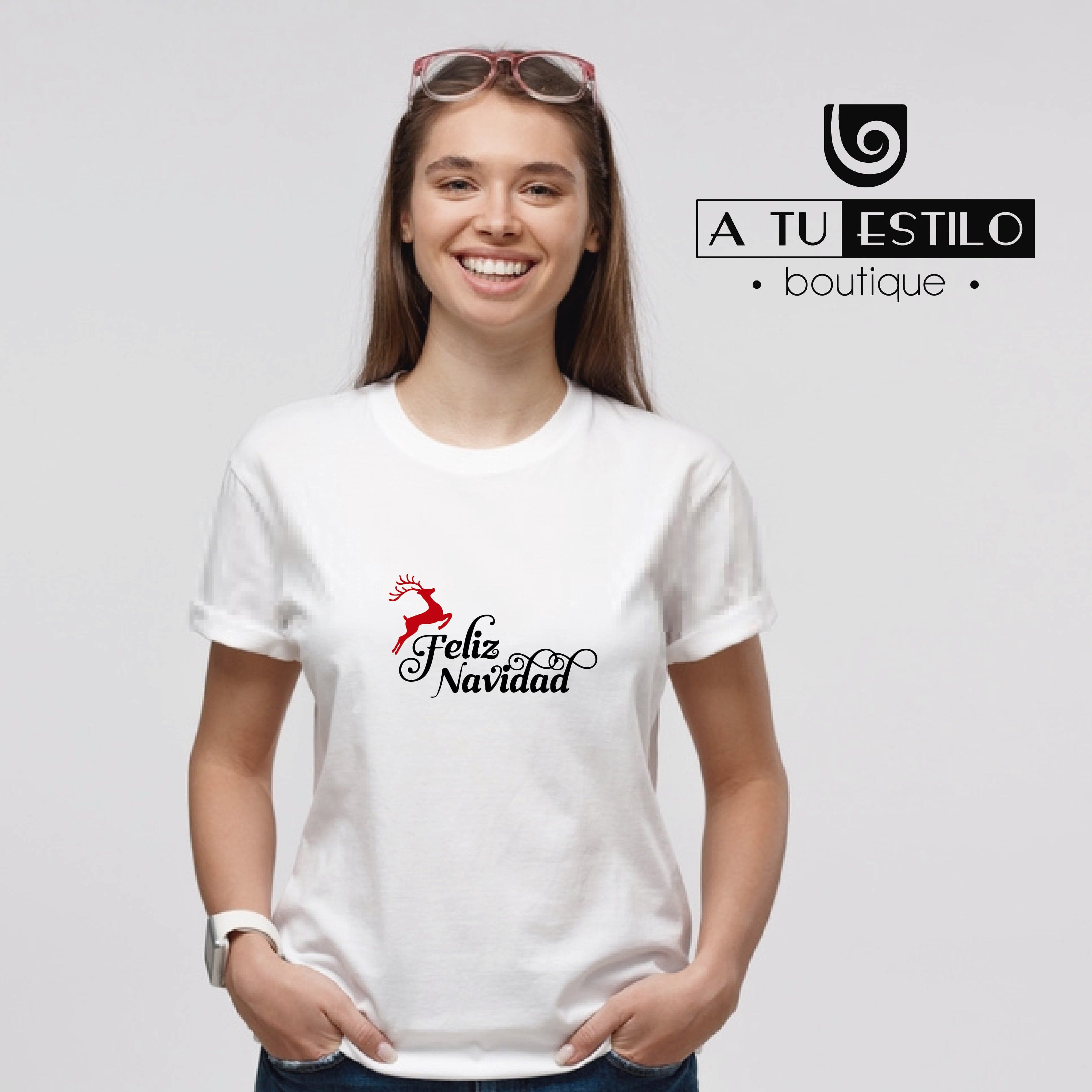 Camiseta T-shirt mujer FELIZ NAVIDAD CON RENO — foto 1