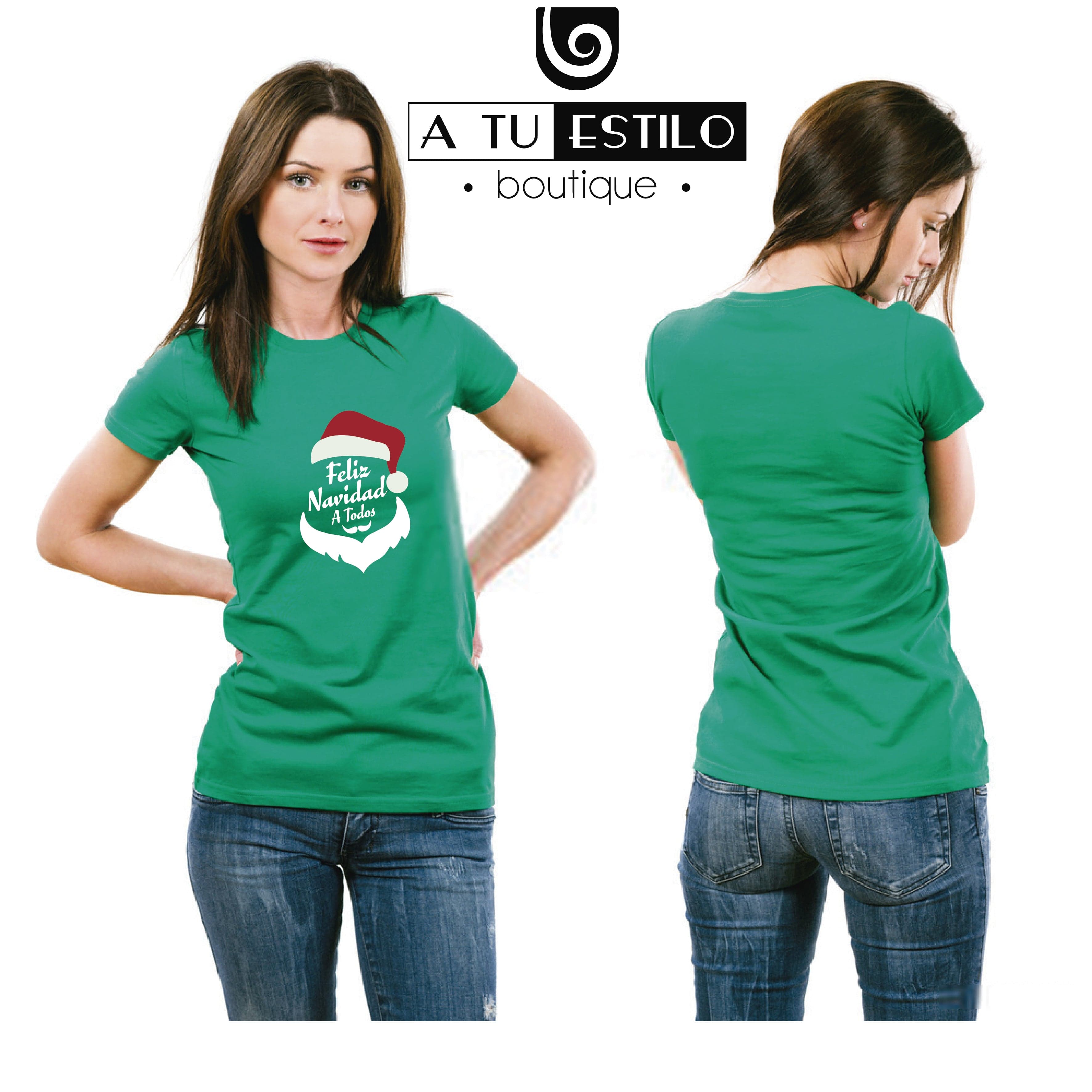 Camiseta T-shirt mujer navidad FELIZ NAVIDAD A TODOS — foto 1