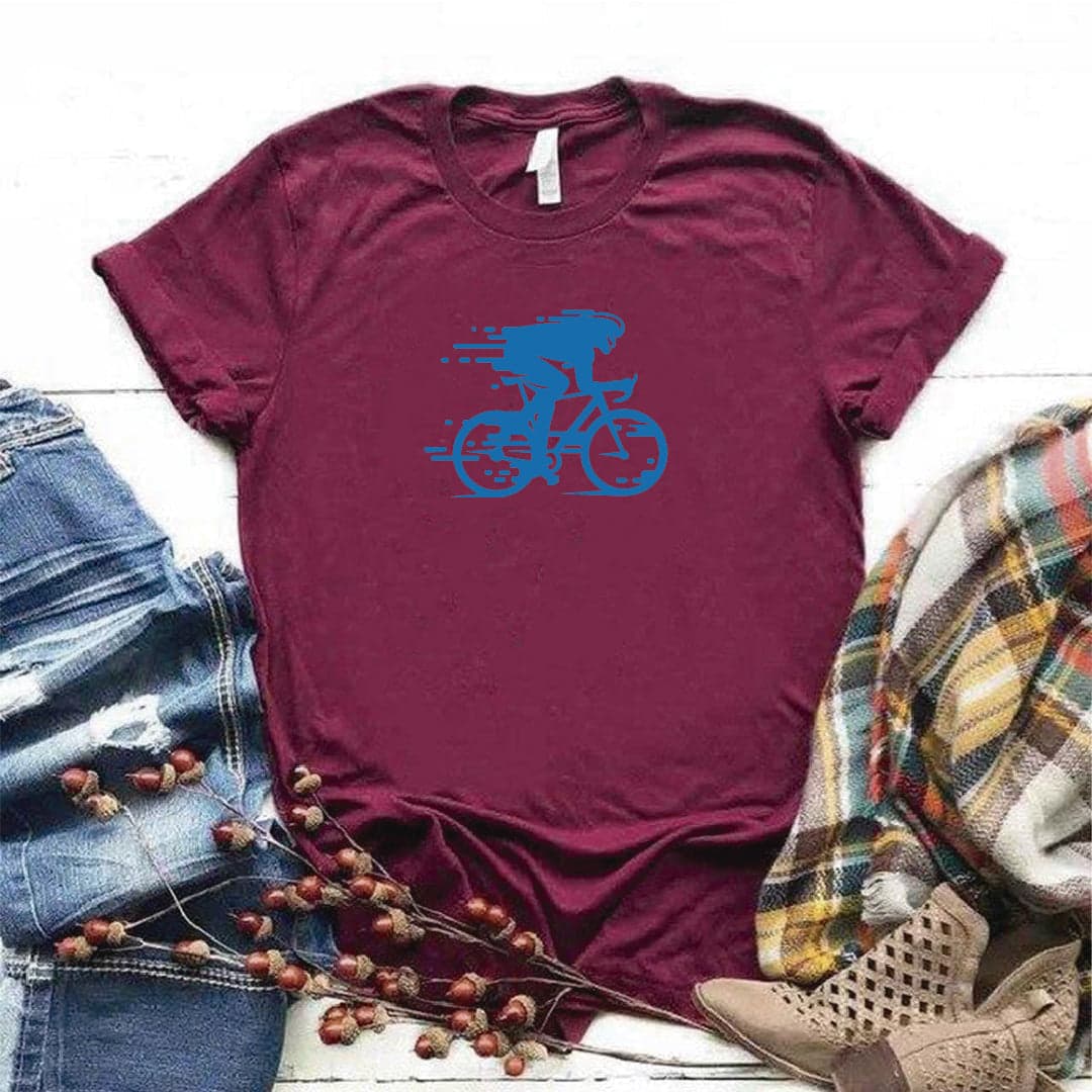 Camisa estampada  tipo T-shirt Ciclista azul — foto 4