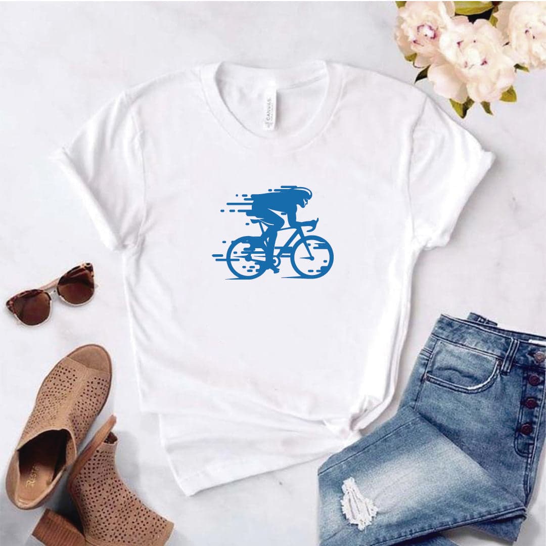 Camisa estampada  tipo T-shirt Ciclista azul — foto 1