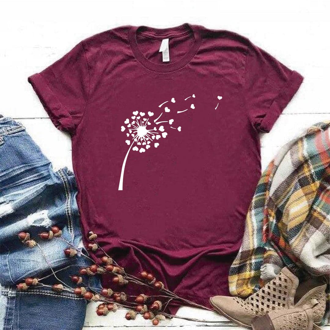 Camisa estampada  tipo T-shirt Diente de leon corazón — foto 7