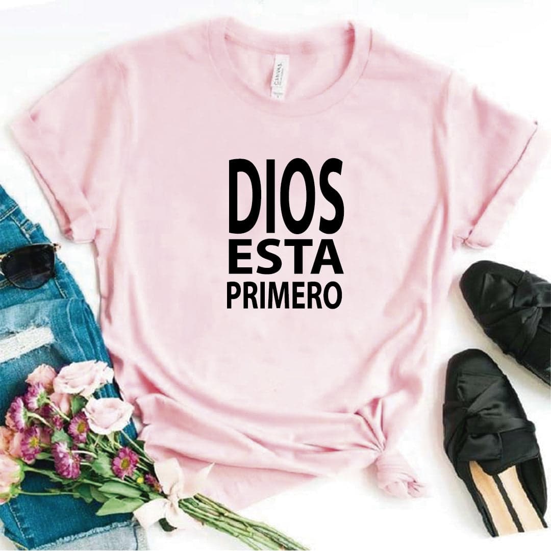 Camisa estampada tipo T- shirt Dios esta primero — foto 7