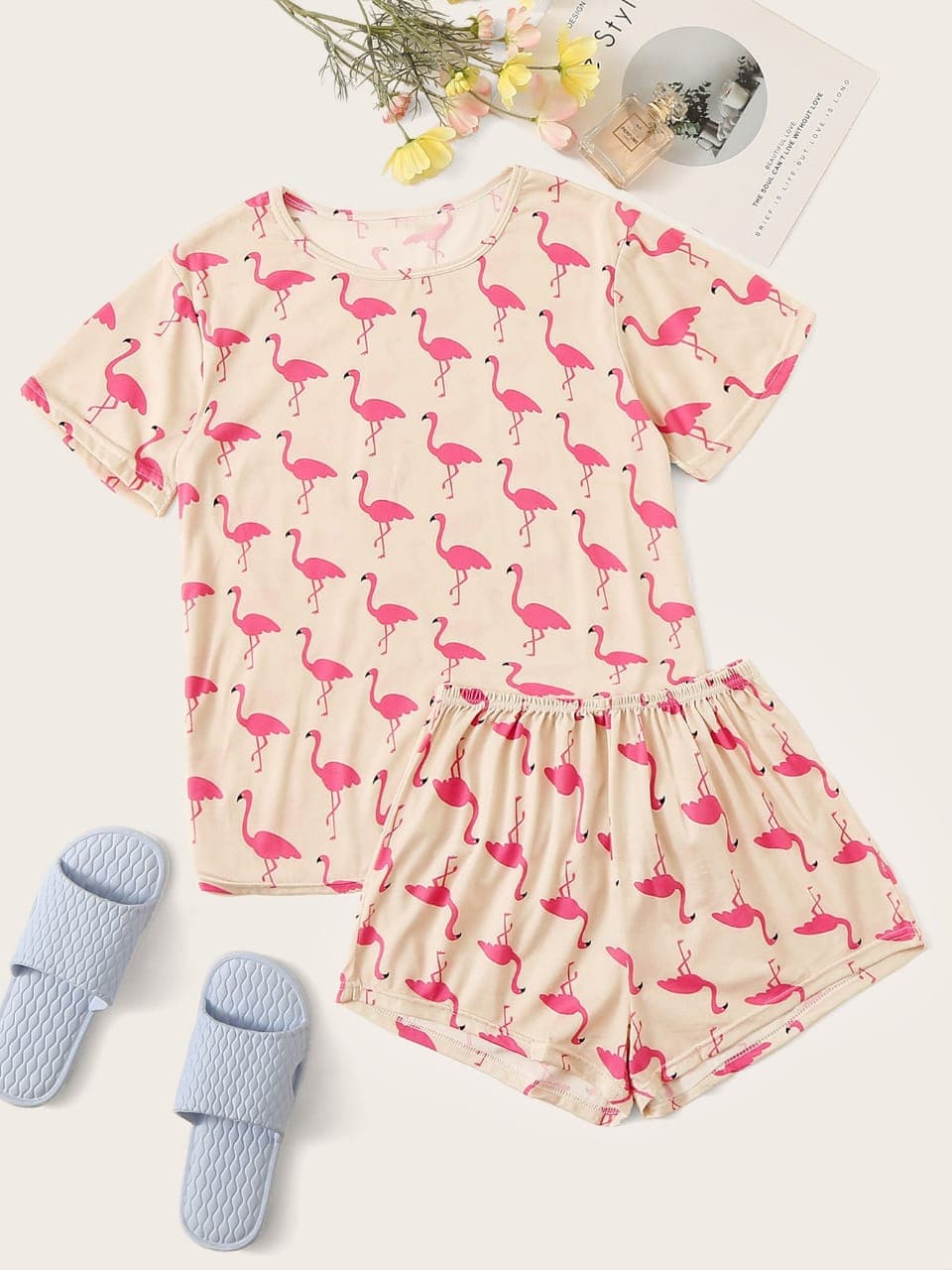 Pijama Estampada en polialgodon de Short FLAMINGO — foto 1