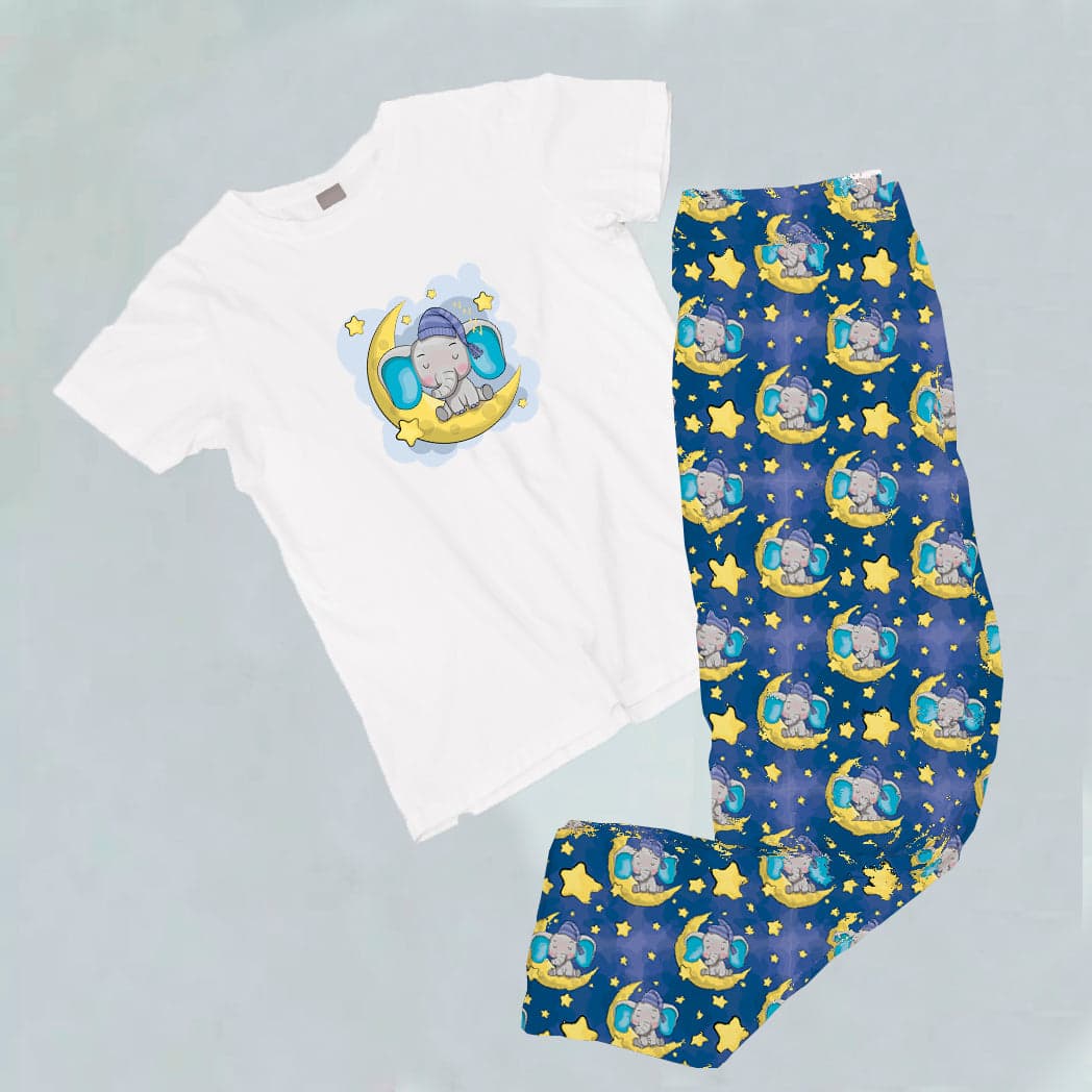 Pijama estampada de pantalón Largo elefante luna — foto 1