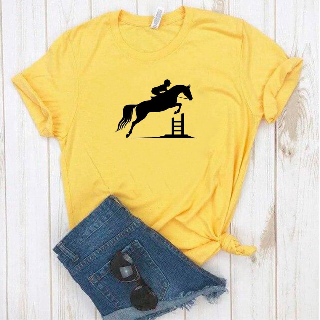 Camisa estampada tipo T- shirt Equitacion Caballo Jinete — foto 2