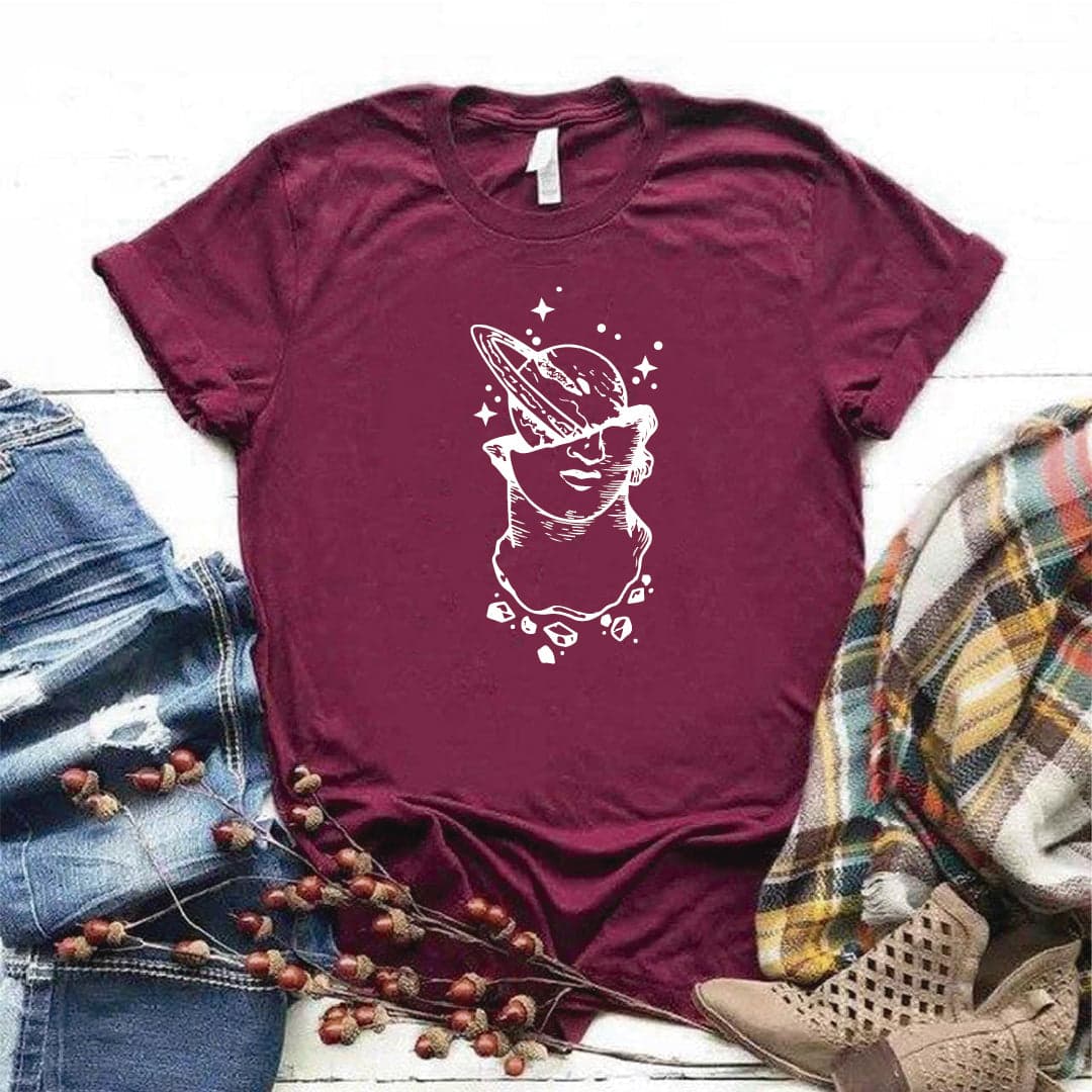 Camisa estampada  tipo T-shirt  Estatua Planeta — foto 7