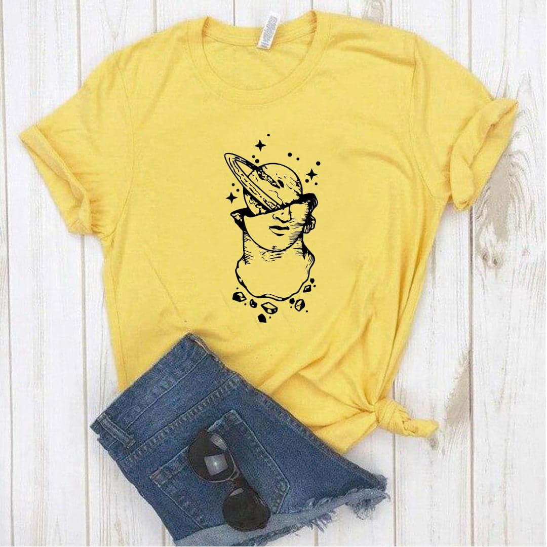 Camisa estampada  tipo T-shirt  Estatua Planeta — foto 5