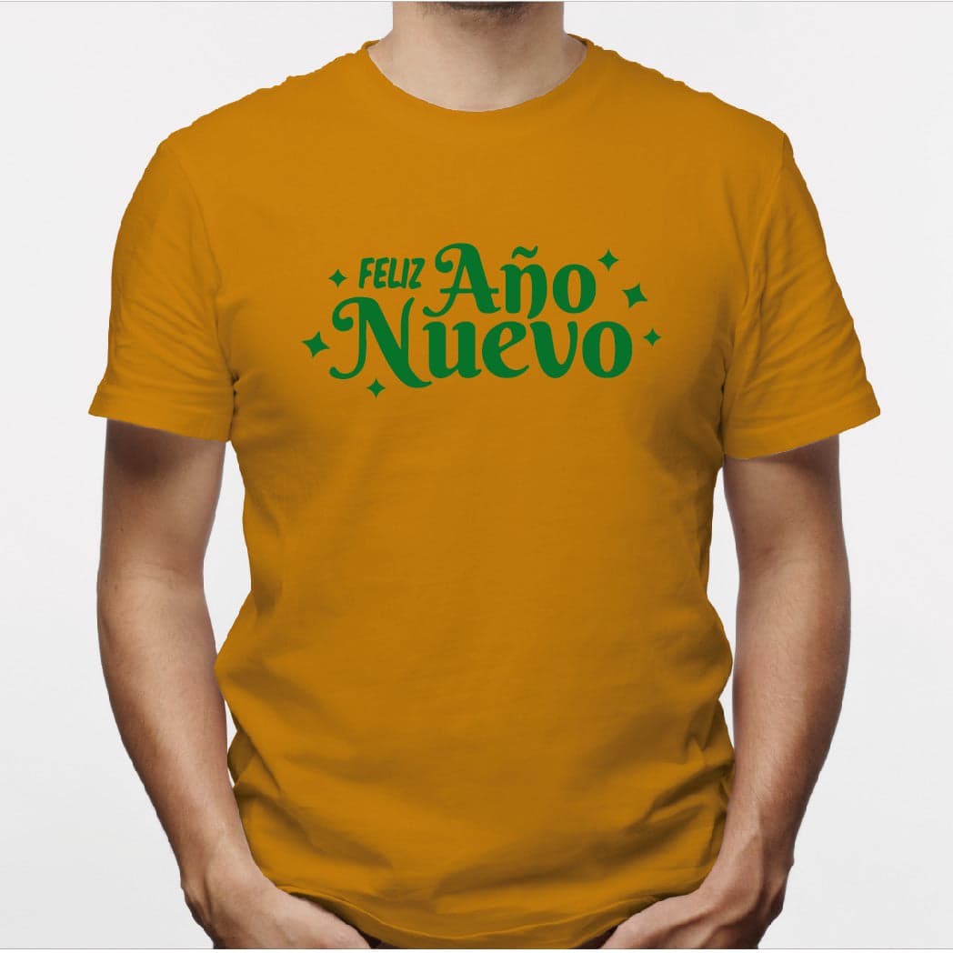 Camisa estampada para hombre  tipo T-shirt (NAVIDAD) feliz año nuevo en verde — foto 6