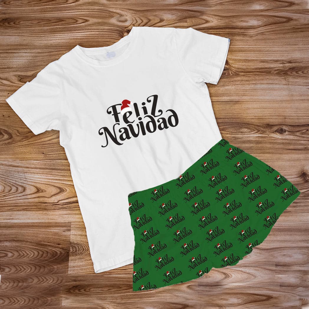 Pijama Estampada en poli algodón de Short  (Navidad) feliz navidad — foto 1