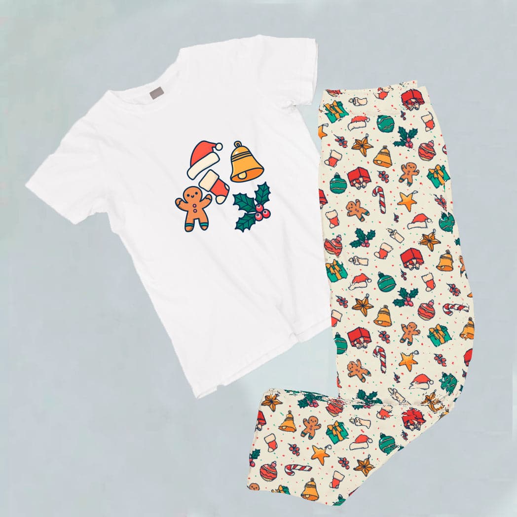 Pijama estampada de pantalón Largo Galleta adornos navideños — foto 1