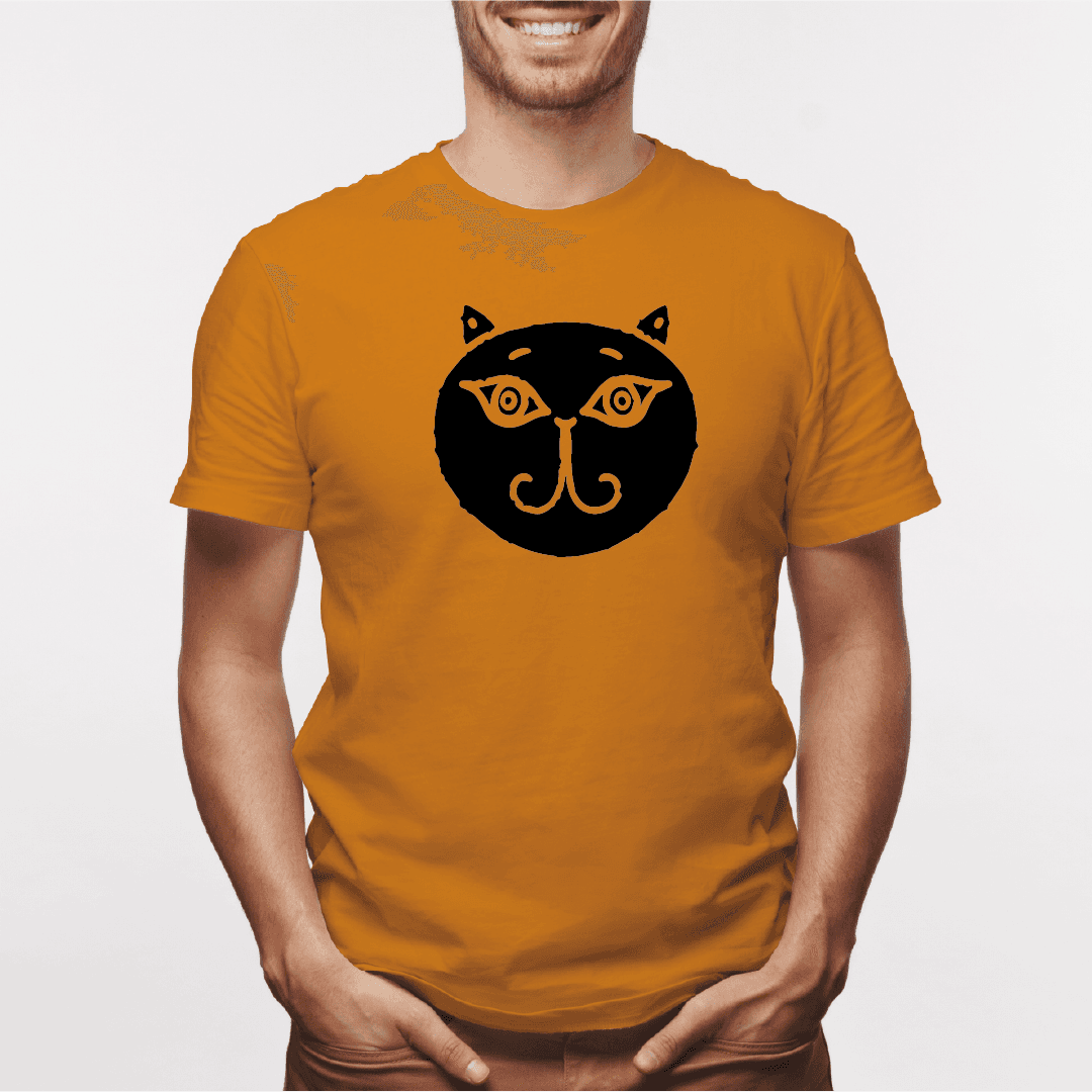 Camisa estampada para hombre  tipo T-shirt Gato cara Redonda — foto 4