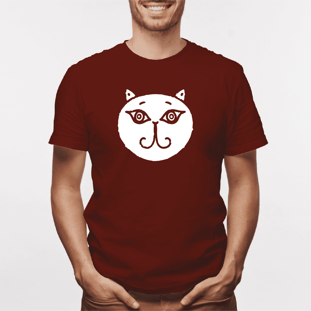 Camisa estampada para hombre  tipo T-shirt Gato cara Redonda — foto 5