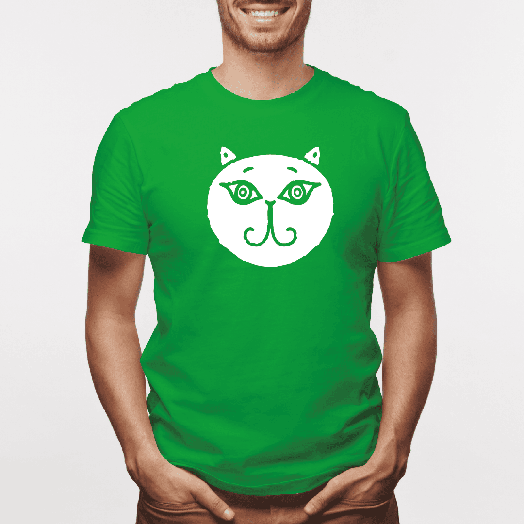 Camisa estampada para hombre  tipo T-shirt Gato cara Redonda — foto 7