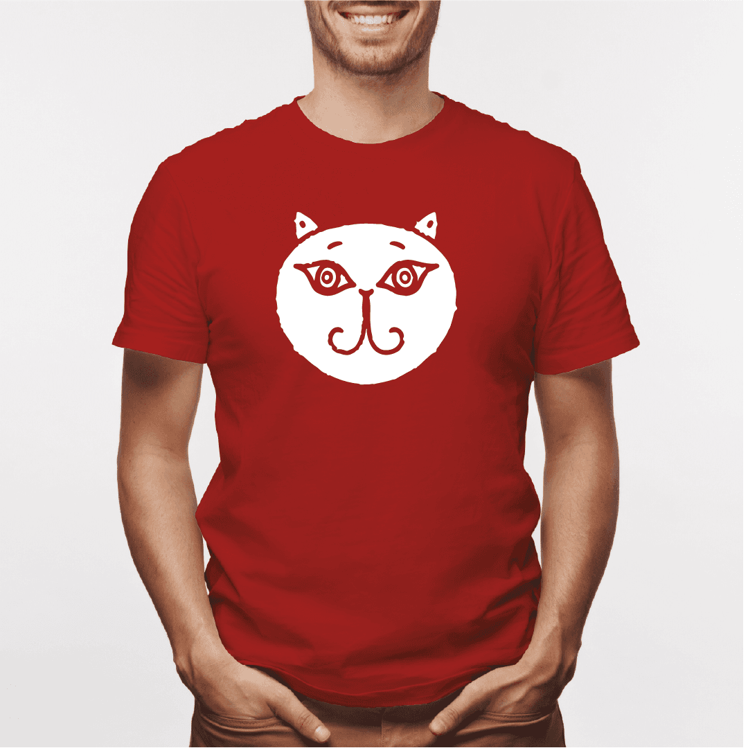 Camisa estampada para hombre  tipo T-shirt Gato cara Redonda — foto 2