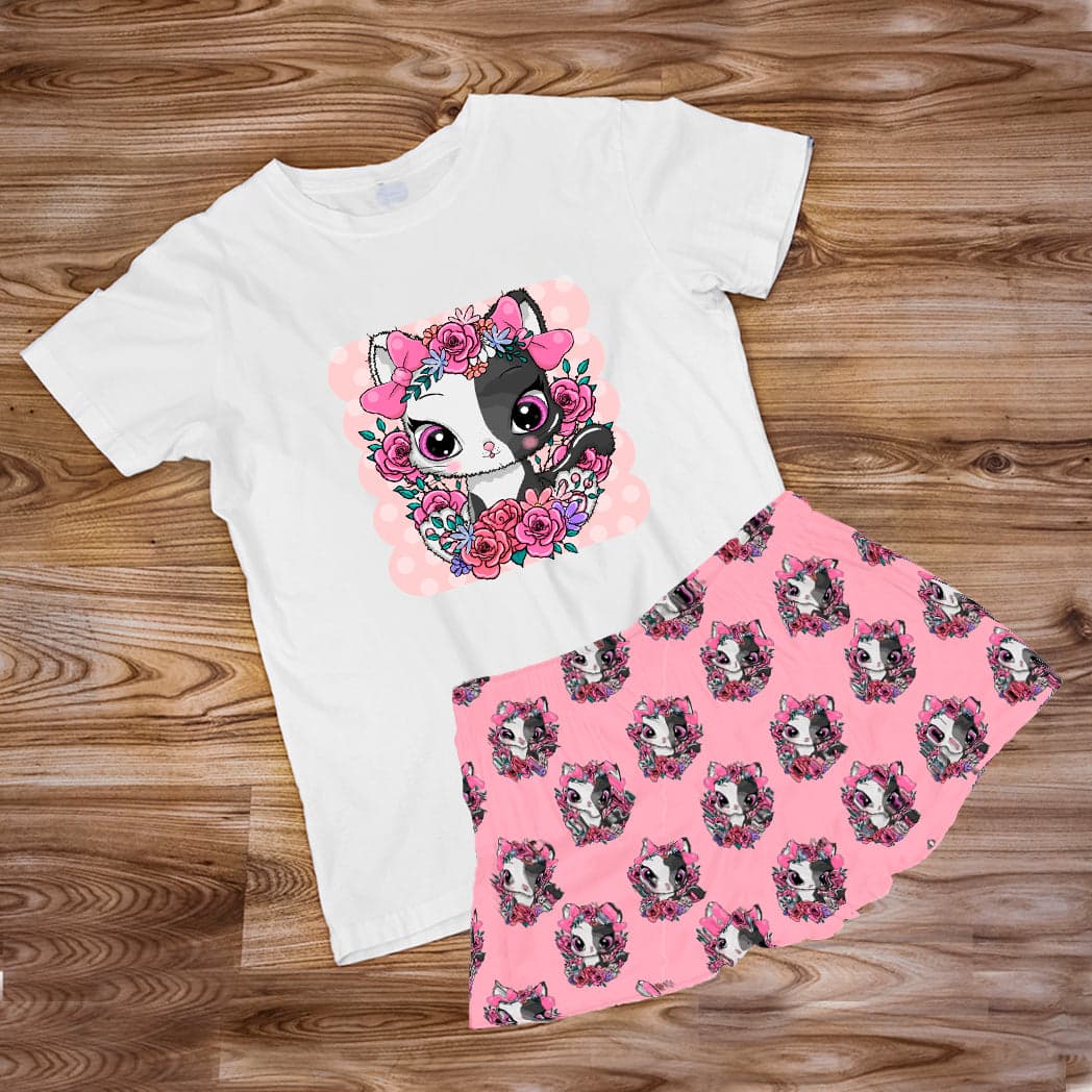 Pijama Estampada en polialgodon de Short GATICA MITAD NEGRO MITAD BLANCO — foto 1