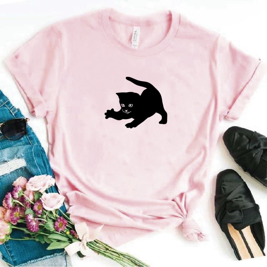 Camisa estampada  tipo T-shirt  gatico jugando — foto 1