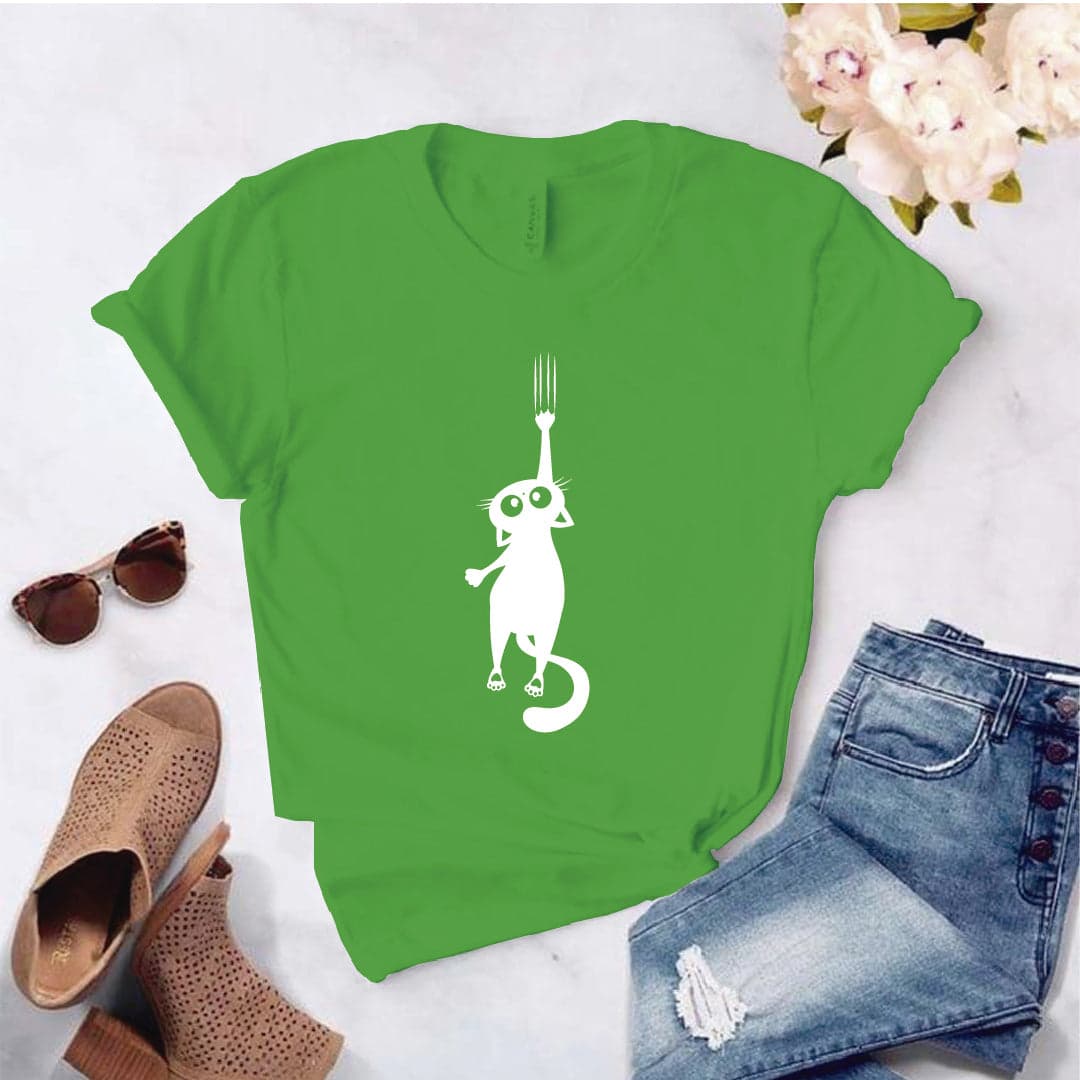 Camisa estampada  tipo T-shirt  gato callendose — foto 5