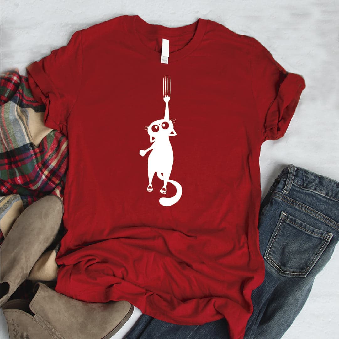 Camisa estampada  tipo T-shirt  gato callendose — foto 1