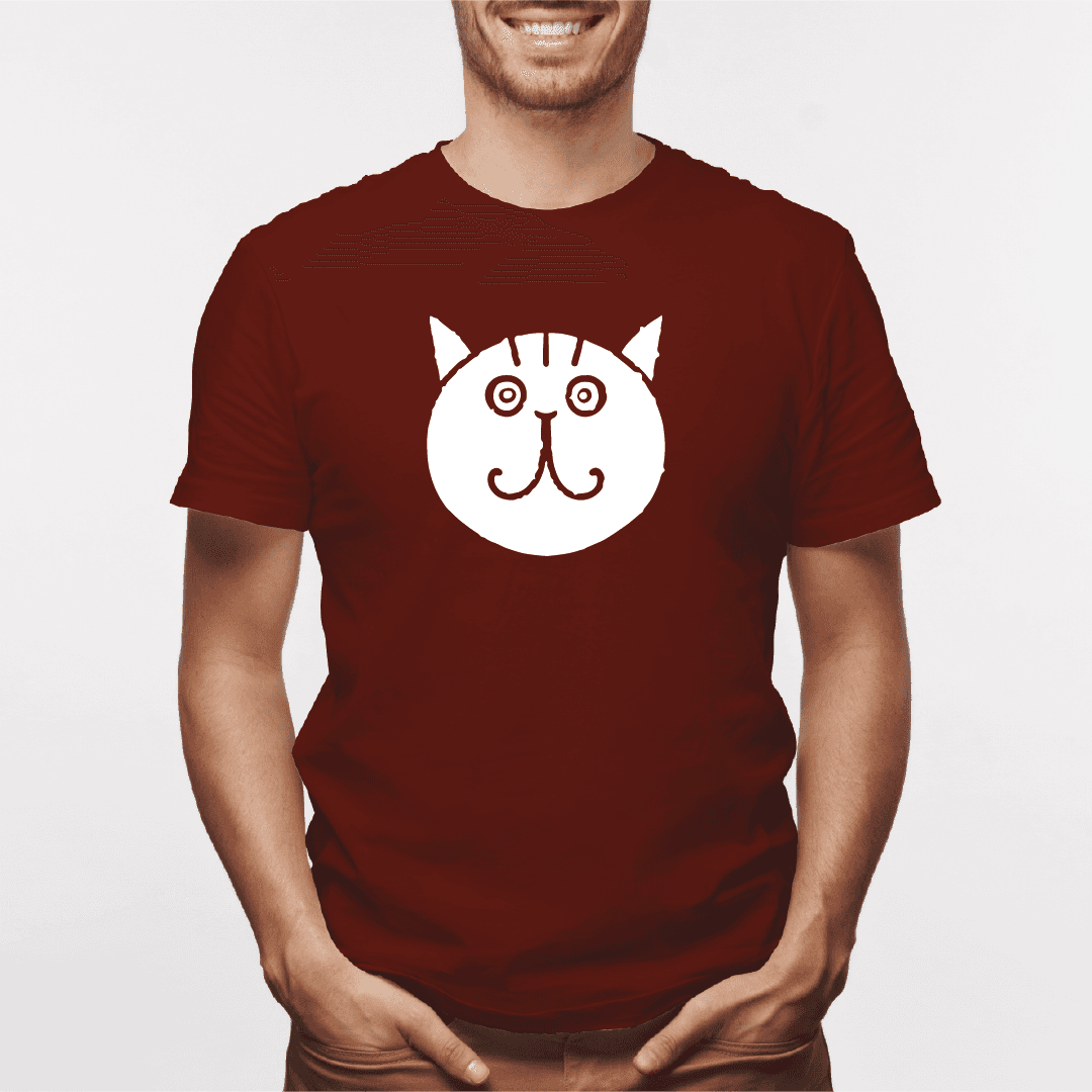 Camisa estampada para hombre  tipo T-shirt Gato cara Redonda (2) — foto 7