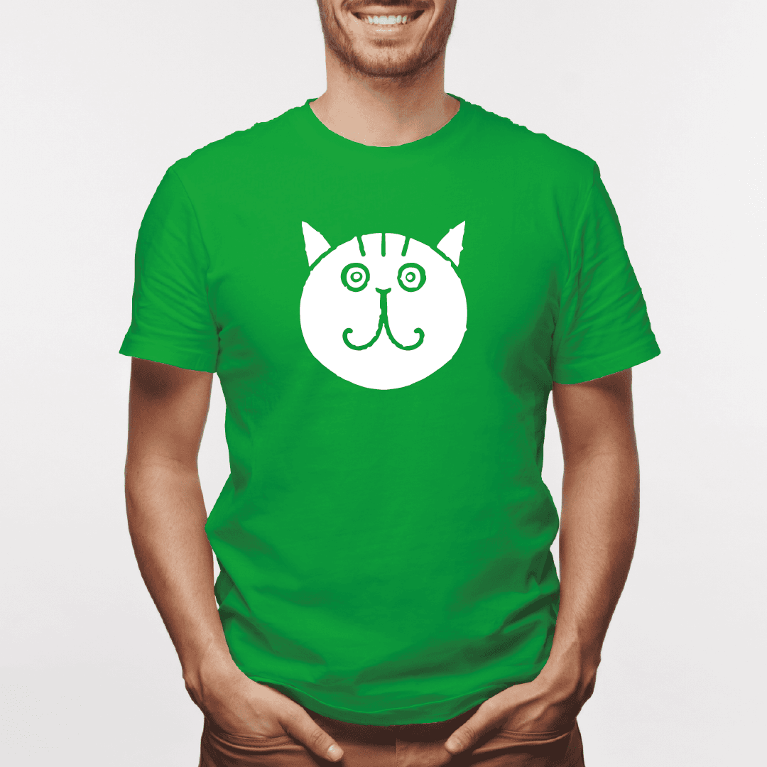 Camisa estampada para hombre  tipo T-shirt Gato cara Redonda (2) — foto 2