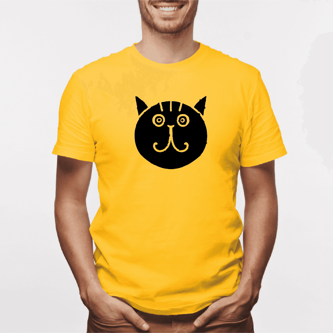 Camisa estampada para hombre  tipo T-shirt Gato cara Redonda (2) — foto 3