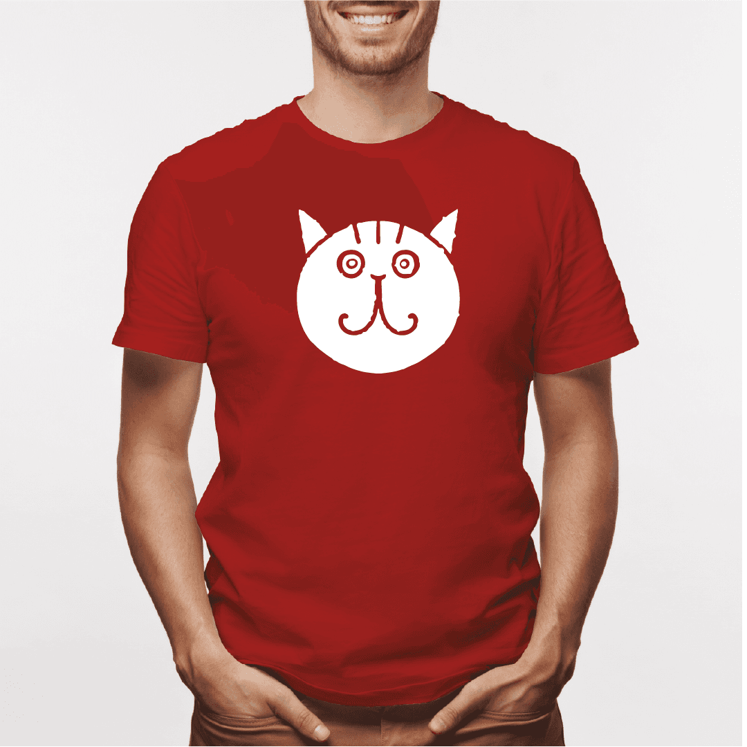Camisa estampada para hombre  tipo T-shirt Gato cara Redonda (2) — foto 4