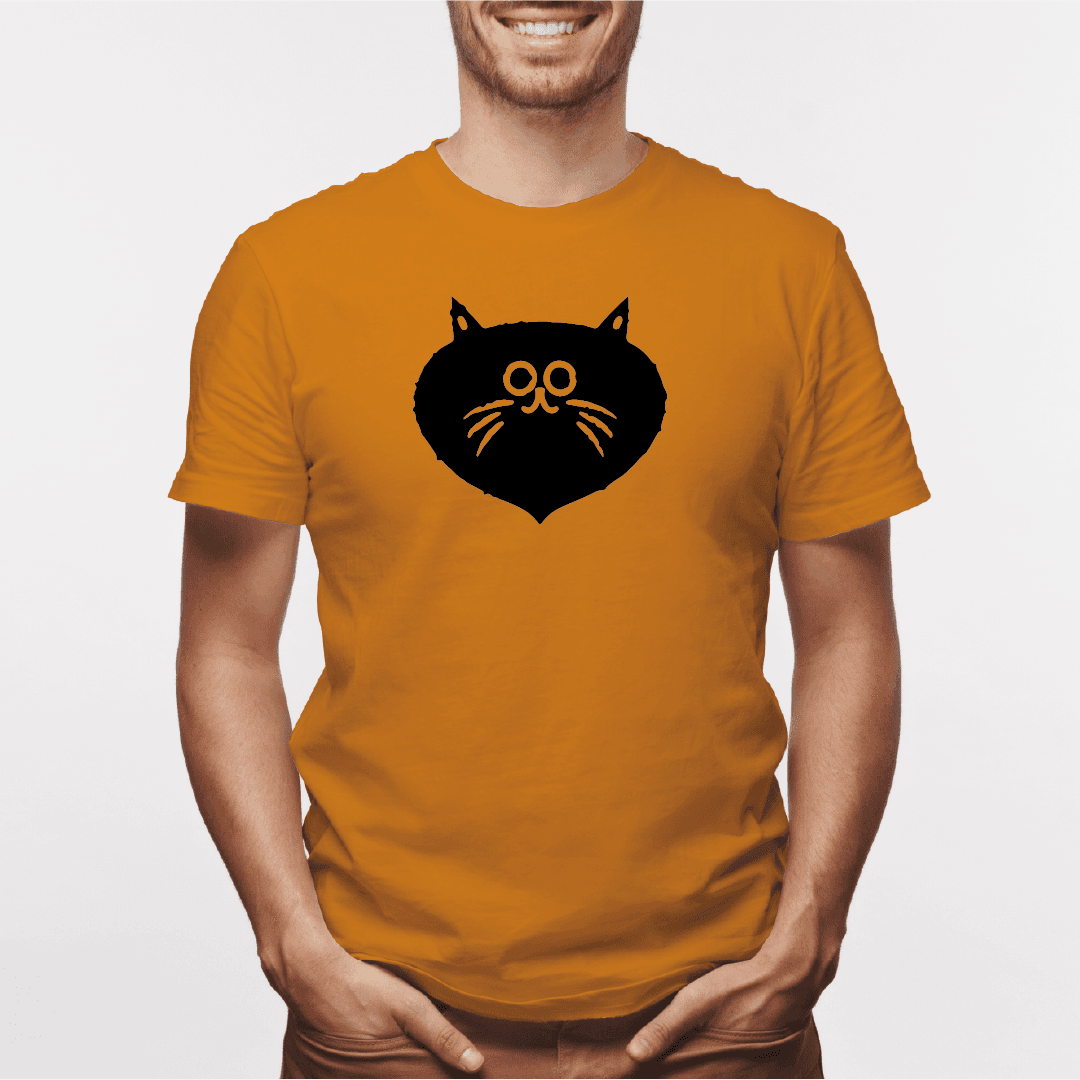 Camisa estampada para hombre  tipo T-shirt Gato cara Redonda asustado — foto 4