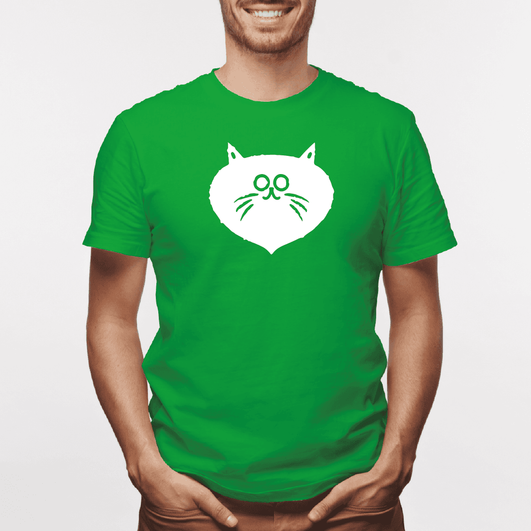 Camisa estampada para hombre  tipo T-shirt Gato cara Redonda asustado — foto 7