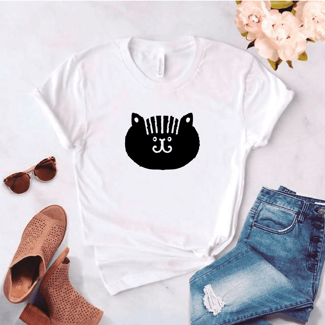 Camisa estampada tipo T- shirt Gato Cara Redonda Gordito — foto 7