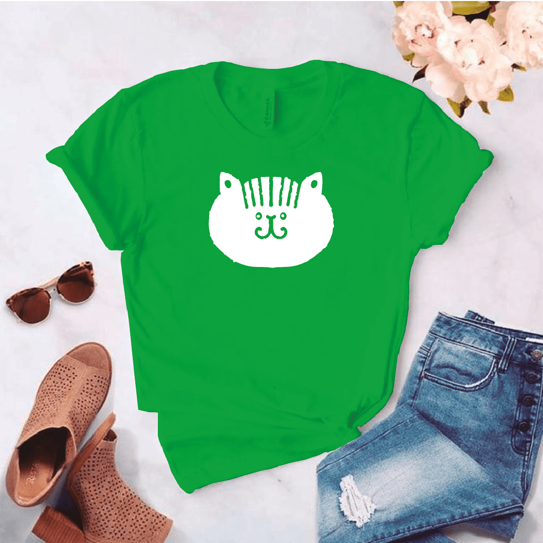 Camisa estampada tipo T- shirt Gato Cara Redonda Gordito — foto 2