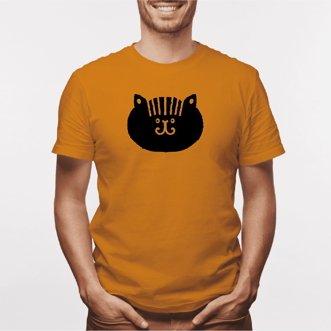 Camisa estampada para hombre  tipo T-shirt Gato cara Redonda Gordito — foto 4