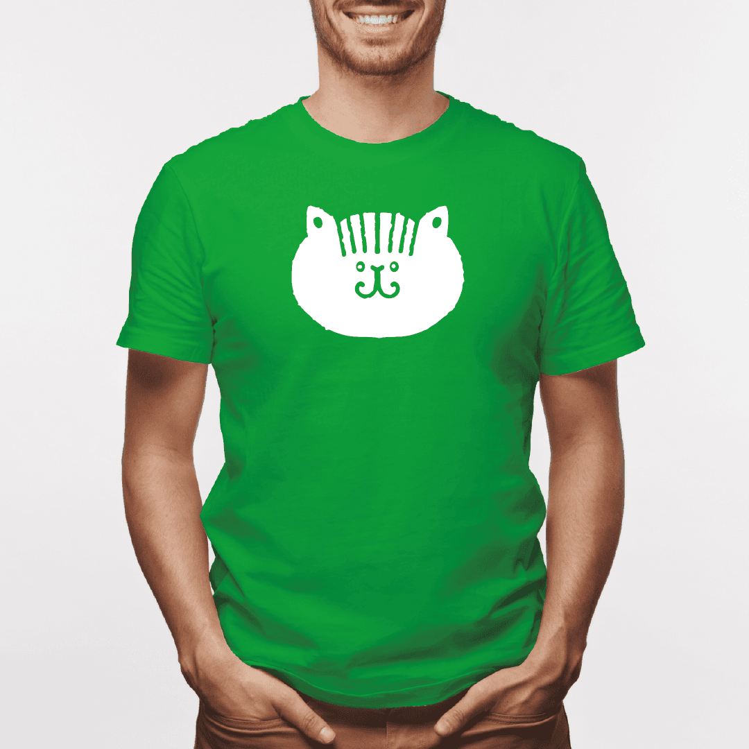 Camisa estampada para hombre  tipo T-shirt Gato cara Redonda Gordito — foto 7