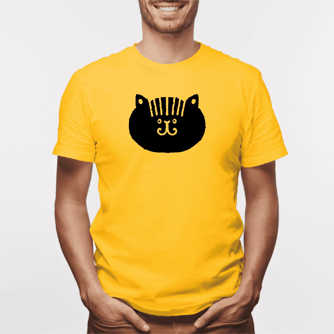 Camisa estampada para hombre  tipo T-shirt Gato cara Redonda Gordito — foto 1