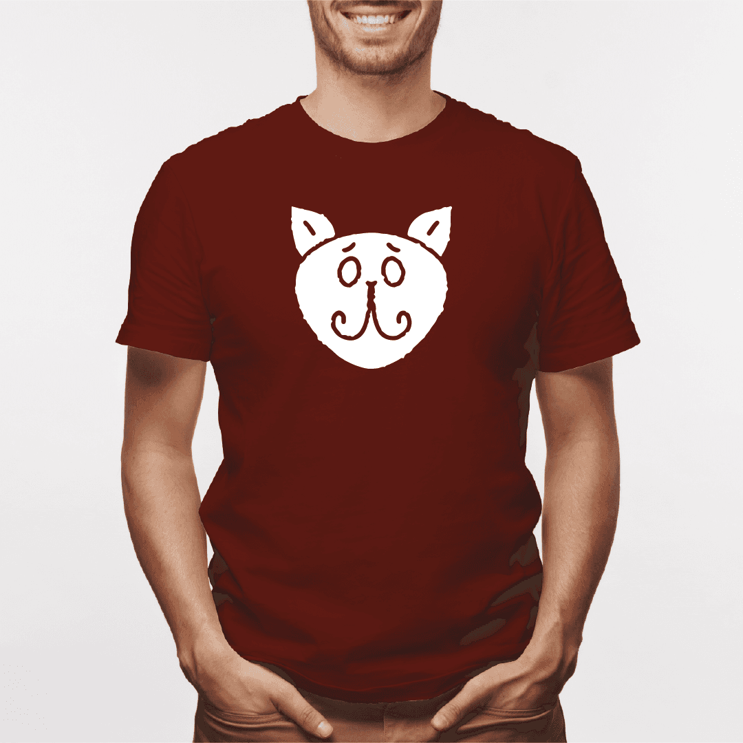 Camisa estampada para hombre  tipo T-shirt Gato cara redonda Orejas — foto 4