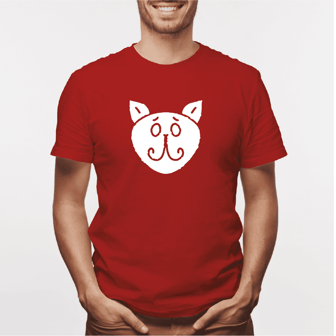 Camisa estampada para hombre  tipo T-shirt Gato cara redonda Orejas — foto 1