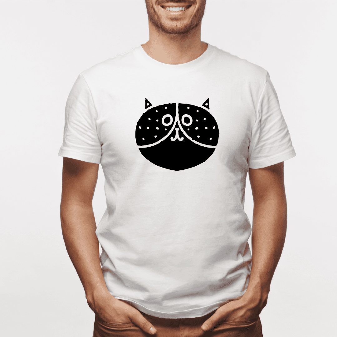 Camisa estampada para hombre  tipo T-shirt Gato cara redonda Peca — foto 6