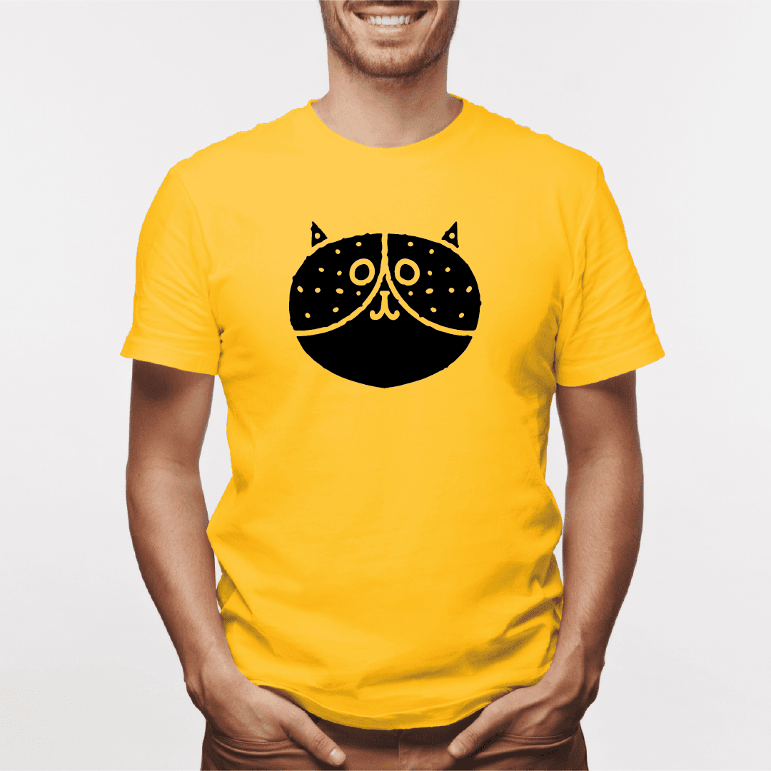 Camisa estampada para hombre  tipo T-shirt Gato cara redonda Peca — foto 1