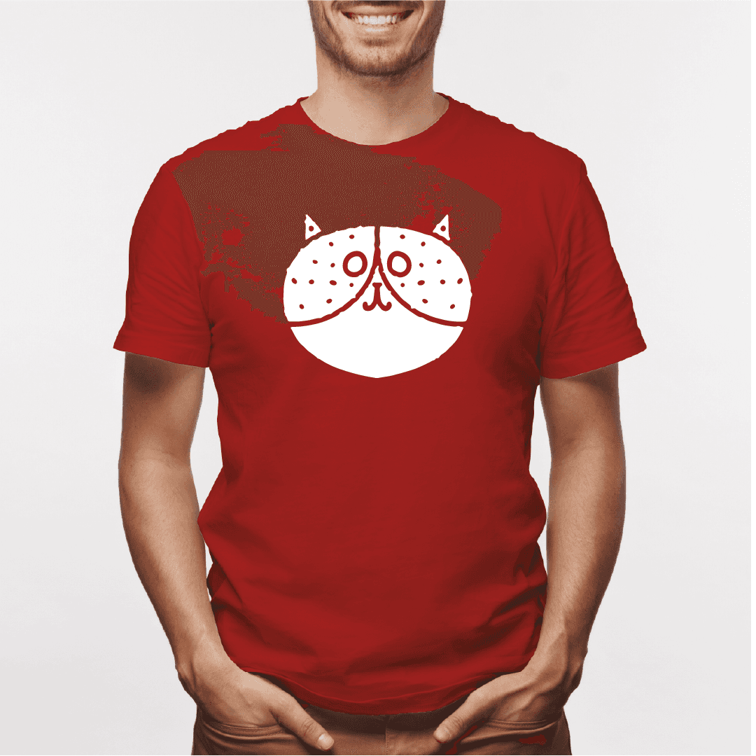 Camisa estampada para hombre  tipo T-shirt Gato cara redonda Peca — foto 2