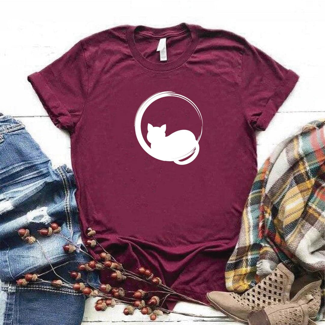 Camisa estampada  tipo T-shirt  gato circulo — foto 5