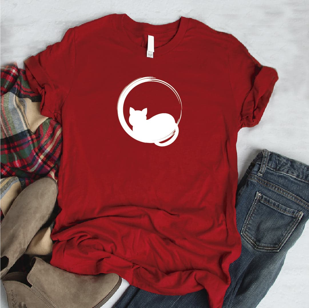 Camisa estampada  tipo T-shirt  gato circulo — foto 1