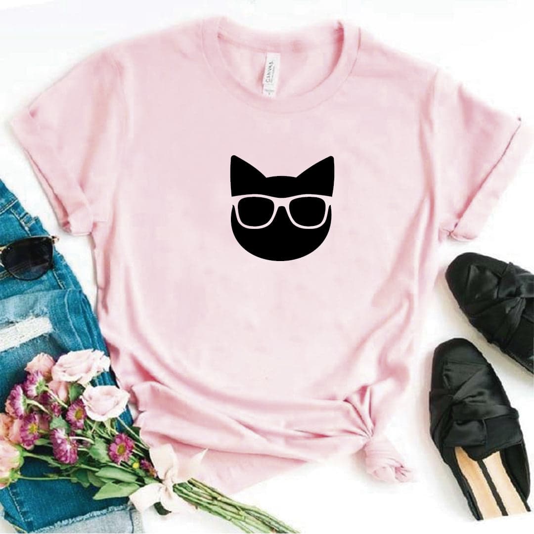 Camisa estampada  tipo T-shirt  Gato Lentes — foto 1