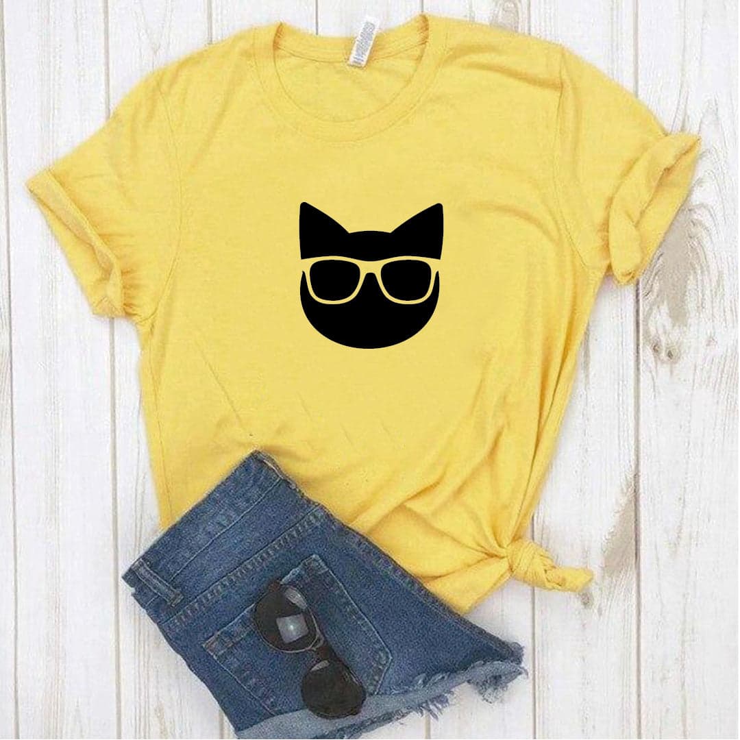 Camisa estampada  tipo T-shirt  Gato Lentes — foto 4