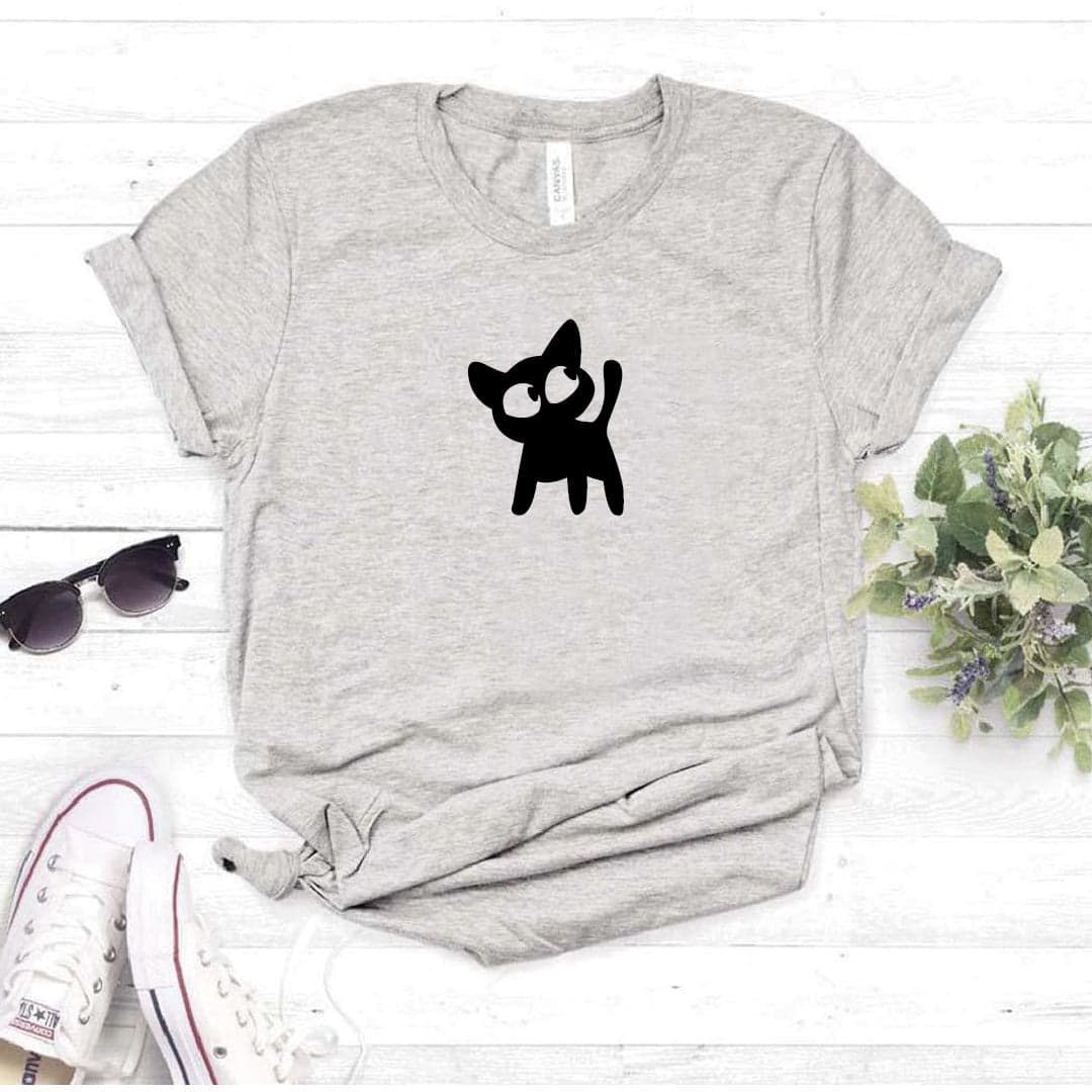 Camisa estampada  tipo T-shirt  gatico mirando arriba — foto 8