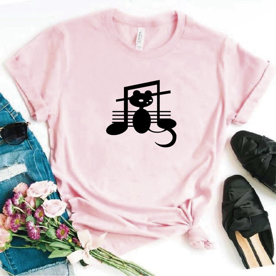 Camisa estampada  tipo T-shirt  gato partitura nota musical 2 — foto 7