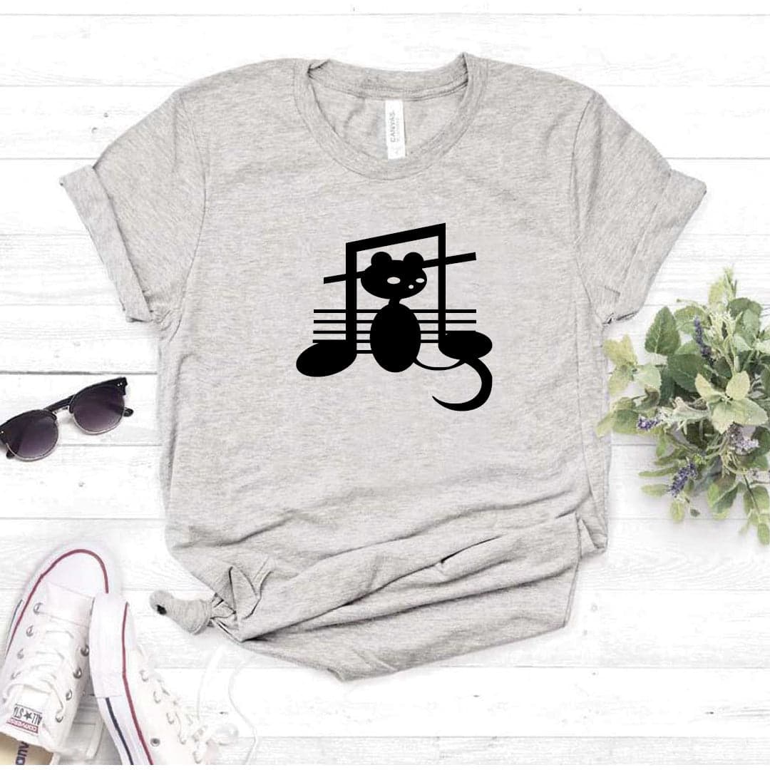 Camisa estampada  tipo T-shirt  gato partitura nota musical 2 — foto 8