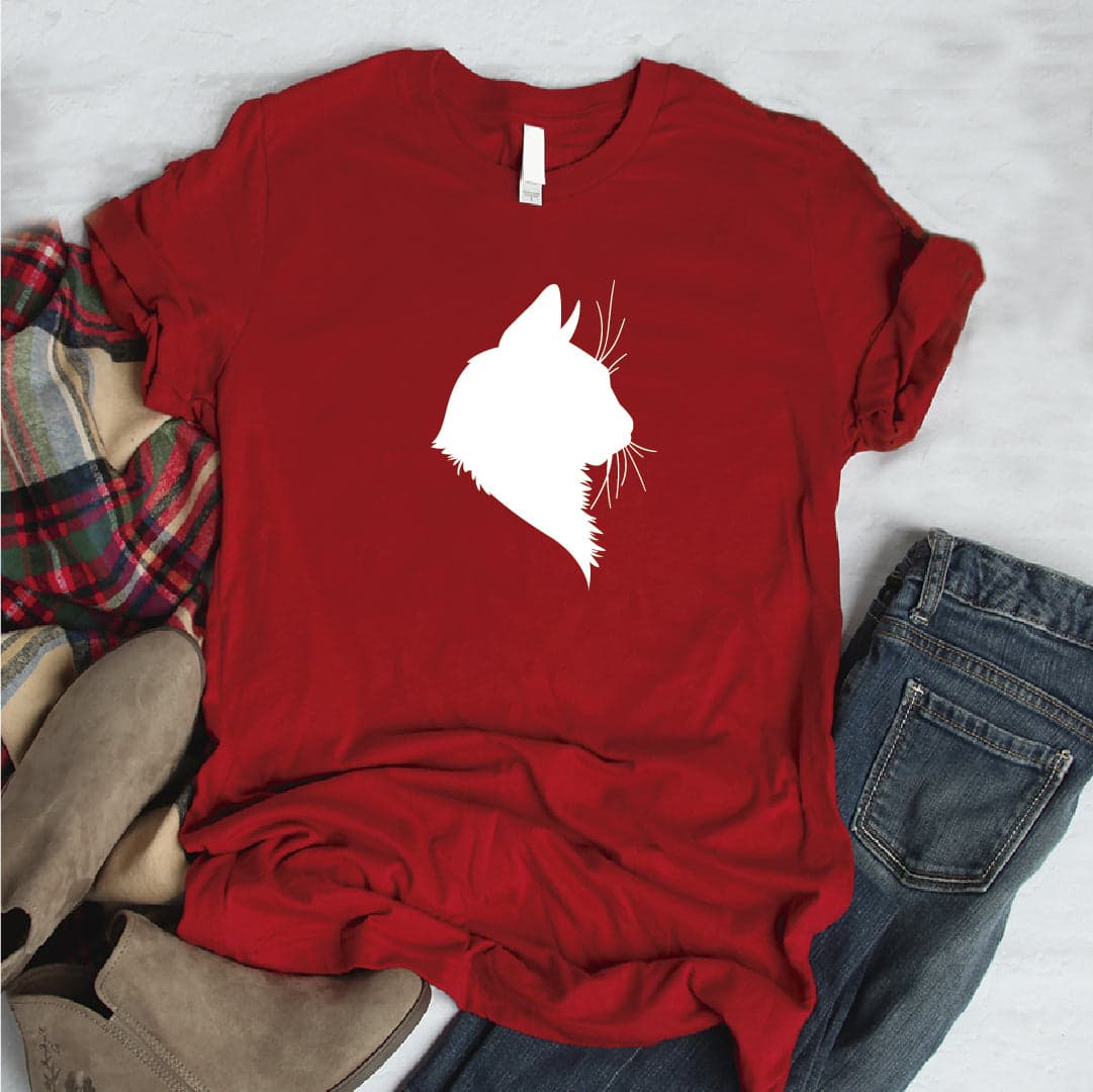 Camisa estampada  tipo T-shirt  Gato perfil (silueta) — foto 8