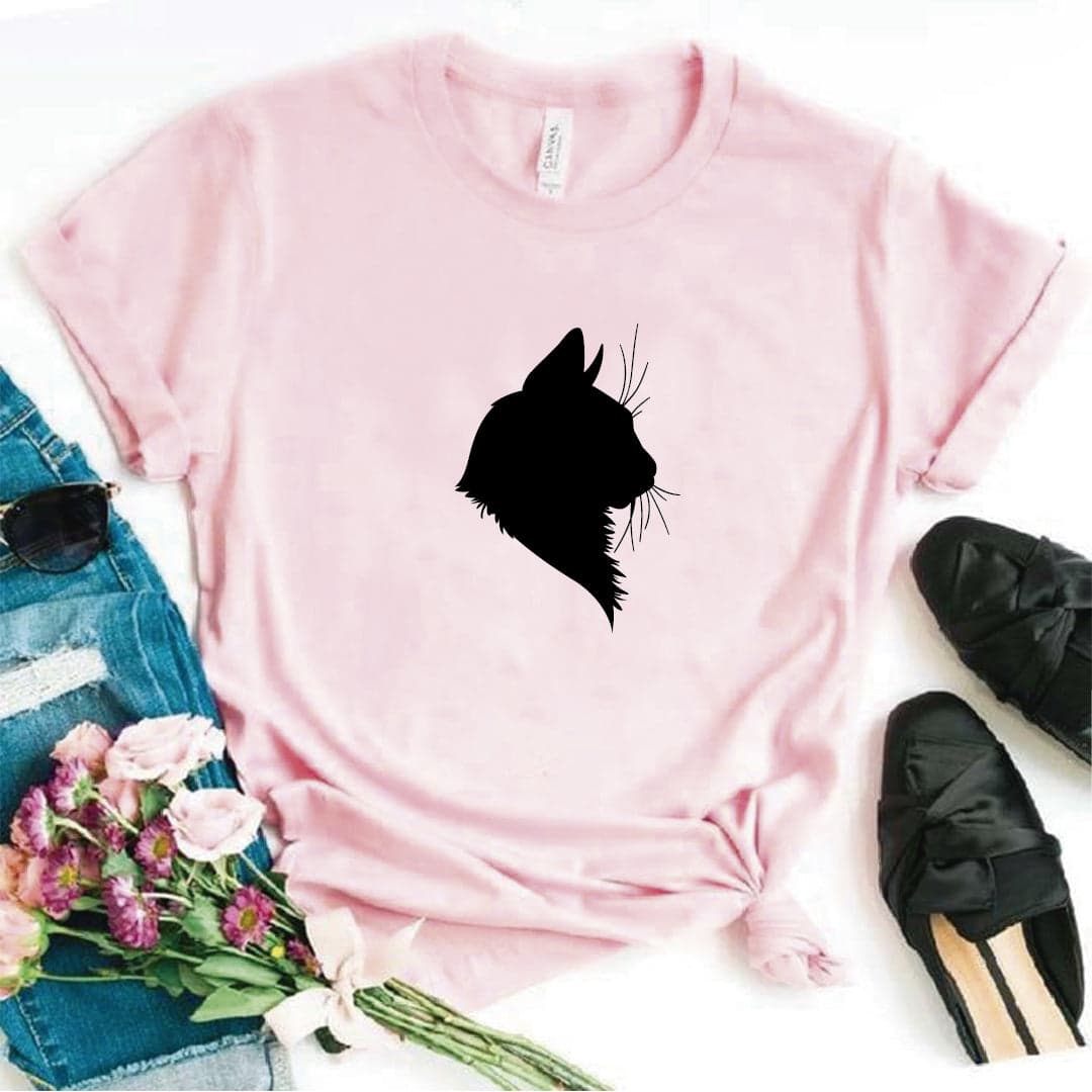Camisa estampada  tipo T-shirt  Gato perfil (silueta) — foto 1